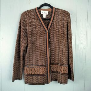 Vintage Ami Knits Cardigan Sweater Womens 12 Preppy Teacher Retro Old‎ Money 80s